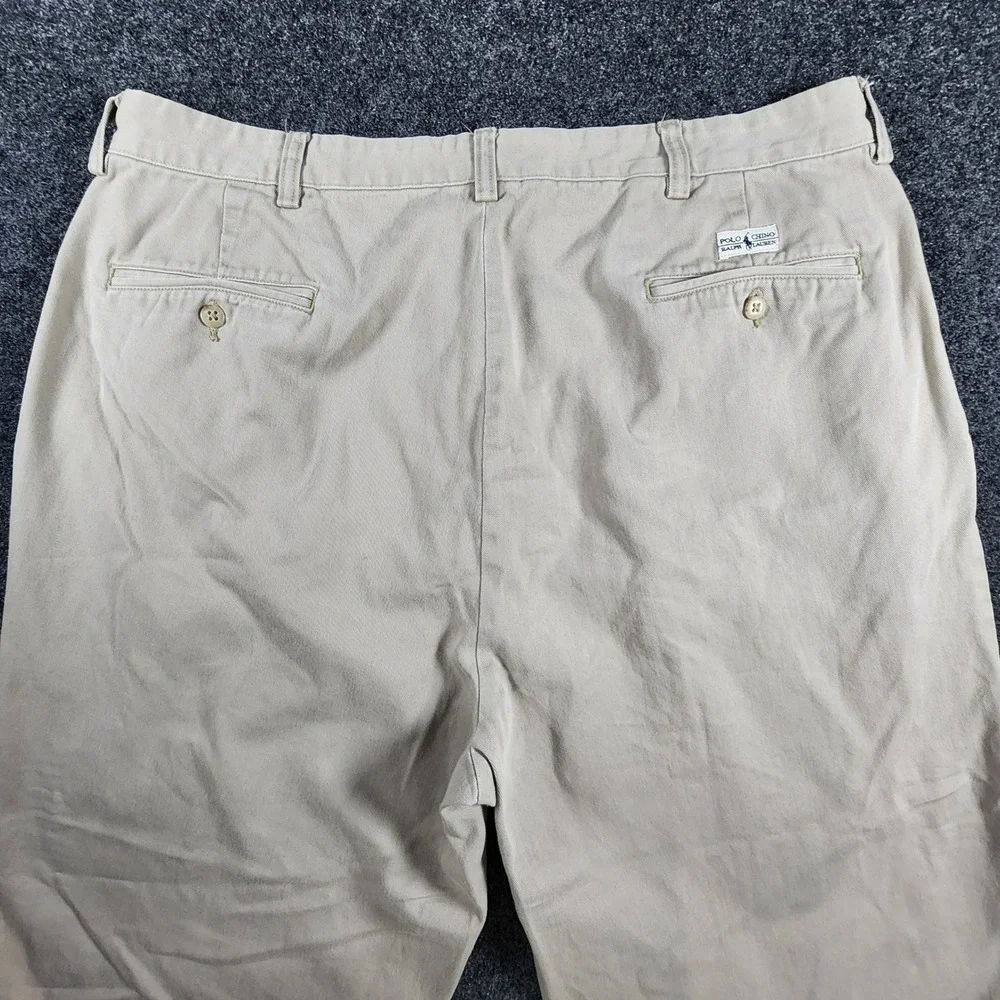 Polo Ralph Lauren Andrew Pant Mens 38x30 Fit 36x29 Tan Pleated Chinos VTG